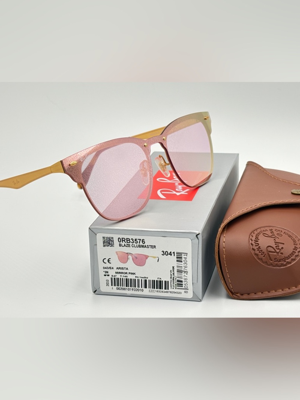 Ray-Ban RB3576 Blaze Club Master Pink 043/E4 Arista Mirror Pink 47-145